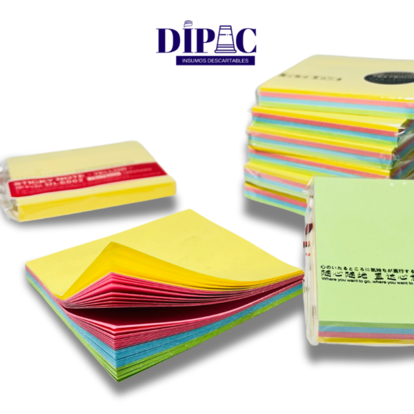 Notas Adhesivas 76x76x100 Organiza tus ideas y tareas de manera colorida con estas notas adhesivas.