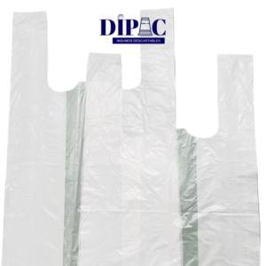 Útiles, prácticas y de excelente calidad, nuestras bolsas tipo camiseta de color blanco son una opción ideal para todo tipo de comercio. Su diseño resistente y funcional permite un uso cómodo y seguro, adaptándose a distintos tamaños de productos.