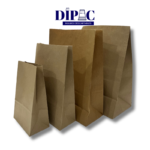 Bolsas de papel FM de color marrón. Ideal para empaquetar alimentos de comida rápida, como hamburguesas, papas fritas, sándwiches y más.