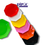 platos plásticos octogonales. disponibles de 17 y 22cm de diámetro