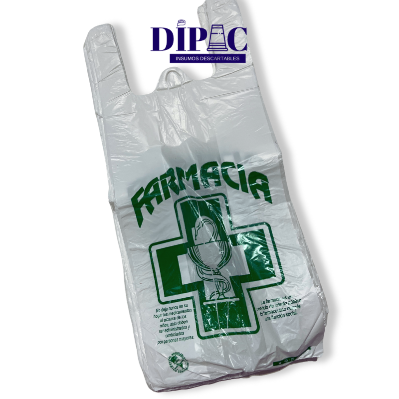 bolsas camiseta impresa para farmacia