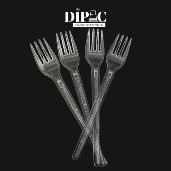 Tenedores descartables 16cm cristal