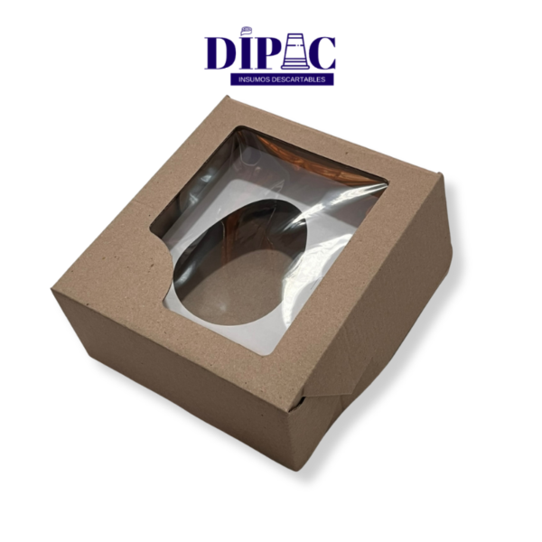 Caja con visor de carton micro para medio huevo