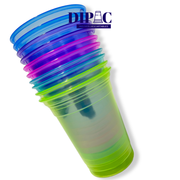 Vasos NEÓN 390cc de colores